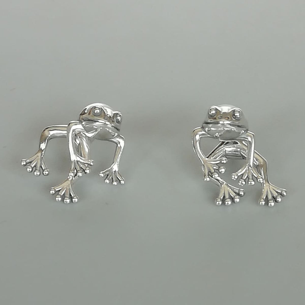 Sterling Silver Frog Ear Jacket | Double side Cuff | front back Studs | Bohemian Earrings | E931 - by Oneyellowbutterfly
