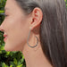 Sterling Silver Hook Earrings | Hammered Modern Long | Minimalist | E982 - by Oneyellowbutterfly
