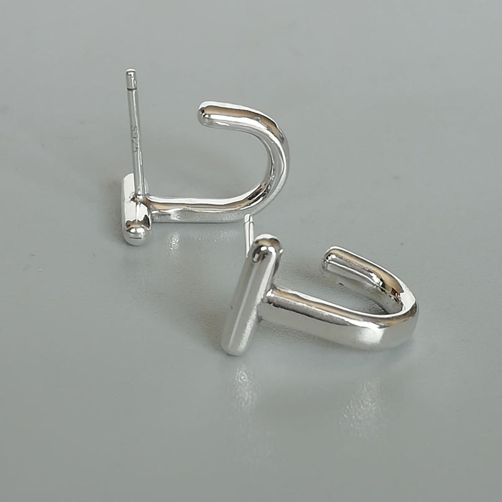 Sterling Silver U Hoops | Broken Hoop Ear Studs | Bar and |. E1064 - by Oneyellowbutterfly