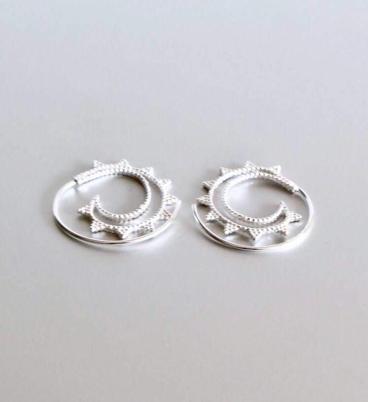 Earrings Sterling Silver Hoops Minimalist Spiral Earrings. Wire Simple Gifts For Her Bohemian E128