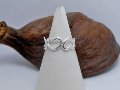 Toe Rings Sterling Silver Open Heart Ring,Heart Rings,Pinky Rings,Adjustable Rings,Fifth Finger Rings,Midi Rings,Body Jewelry,Gifts For her 