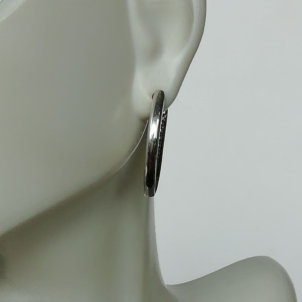 Sterling Silver Oval Hoops | Tentacles Hoop | Pointed Ellipse | E1048 - by Oneyellowbutterfly