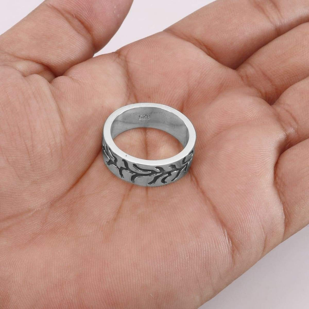 Sterling Silver Oxidized Thumb Band Ring 925 Anxiety Meditation Yoga