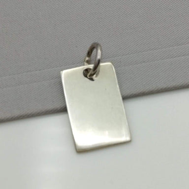 Sterling Silver Rectangle Disc pendant - Plain Shiny Pendant - Blank Charm - 925 - PD20 - by NeverEndingSilver