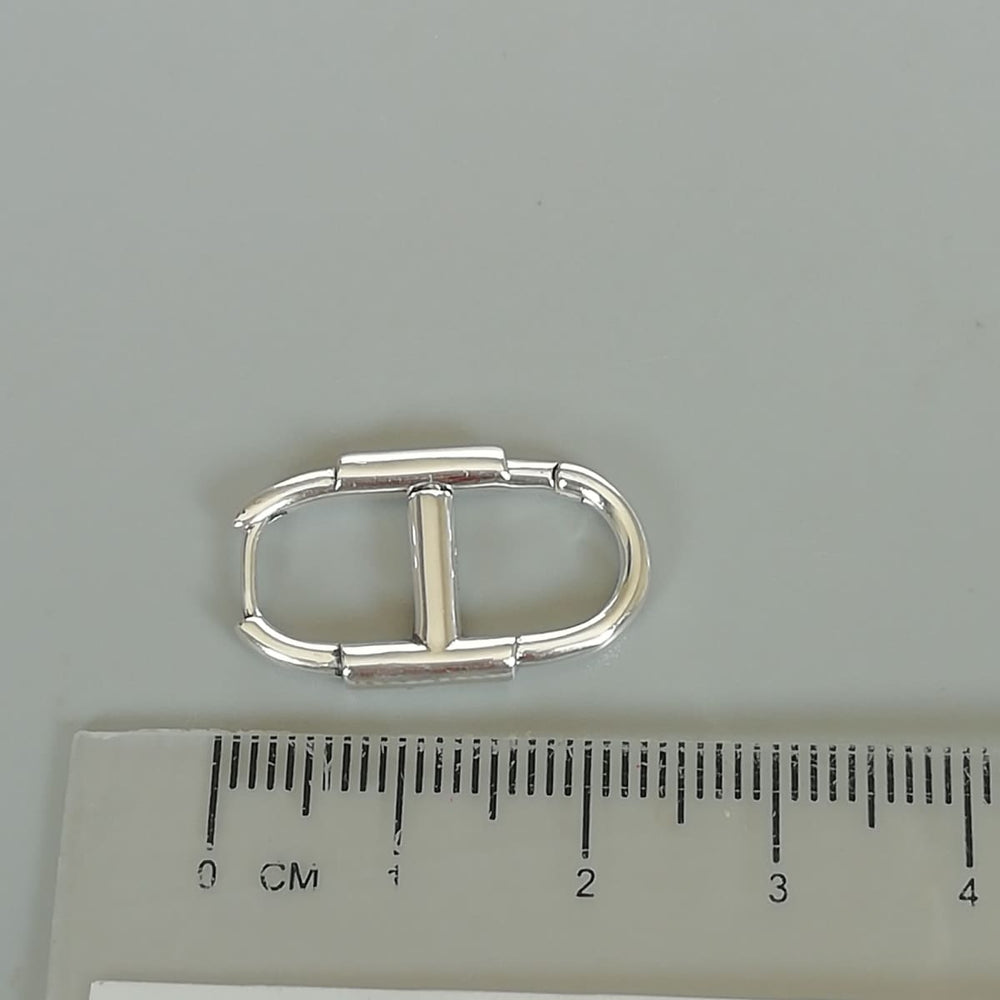Sterling Silver Rectangle Hoops | Long | Buckle | Silver Jewelry | Gift Ear | E935 - by Oneyellowbutterfly