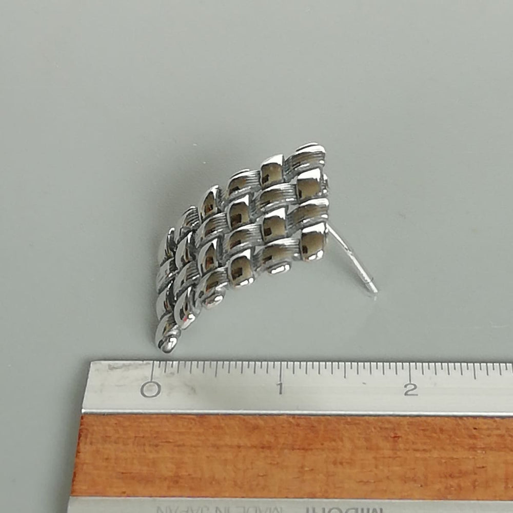 Sterling Silver Rectangle Studs | Silver Cube Earrings | Geometrical | Jewelry | E1089 - by Oneyellowbutterfly