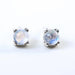 Earrings Sterling silver stud earrings with cabochon moonstone in prongs setting sterling post and backing