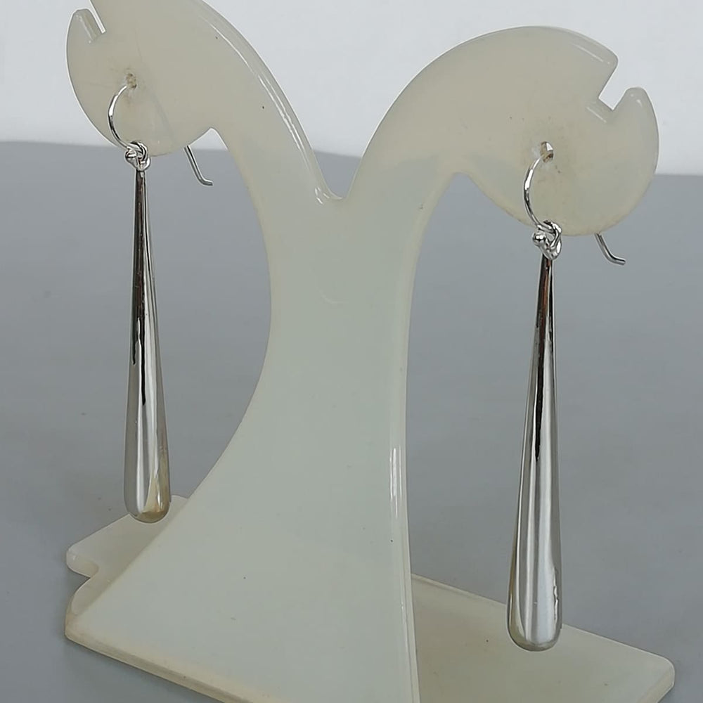 Sterling Silver Teardrop Earrings | thin Danglers | Elegant | Long Ear | Tear Drop Dangler | E945 - by Oneyellowbutterfly