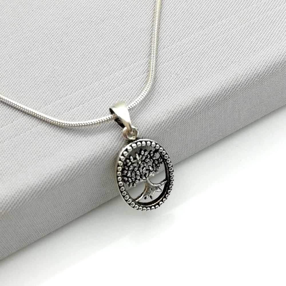pendants Sterling Silver Tree Of Life Pendant - Oxidized - Jewelry - Oval silver charm - PD3 - by NeverEndingSilver