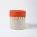 Storage Basket Cotton Canvas Fabric Orange Laundry Hamper Boho Bag Size 12x14 Inches - By Vliving