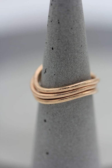 STR1 RG Handmade silver organic shape stackable ring coated in rose gold - set of 3 rings - by Silvertales Jewelry