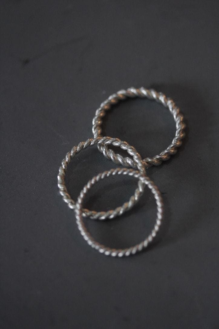 Rings STR3M Handmade silver rope stackable ring - by Silvertales Jewelry
