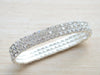 bracelets Stretchable Diamond Studded Silver Bracelet Broad Statement Tennis Classic Layered Jewelry - by Pretty Ponytails