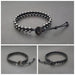 Super Black Beads Wax Cord Unisex Bracelet Friendship Bracelet,men Bracelet,black - By Bymemade