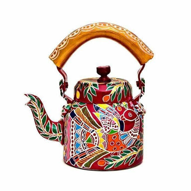 Painted Teapots KAUSHALAM HAND PAINTED TEA KETTLE: PEACOCK
