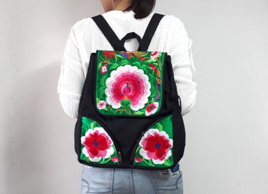 Thai Embroidered School Backpack - by lannathaicreations