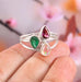 Three Stone Jewelry Multi Stone Gift Green Onyx Pink Amethyst Rainbow Moonstone Ring 925 Sterling Silver Handmade For Her - By Girivar 