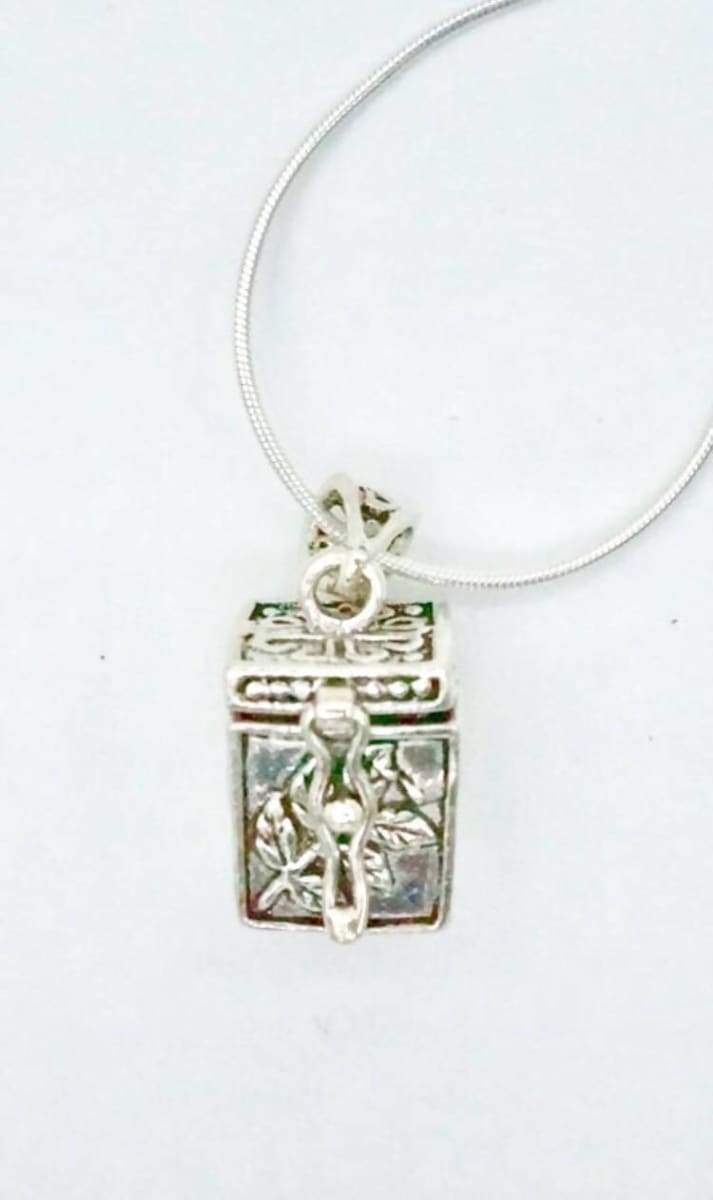 Necklaces Tibetan Silver Box Charm Amulet Box,Bohemian Jewelry Sterling Pendant Hippie Style Unisex PAT