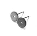 Earrings Tiny disc hoop stud earrings minimal design in brushed or blacked sterling - by dikua