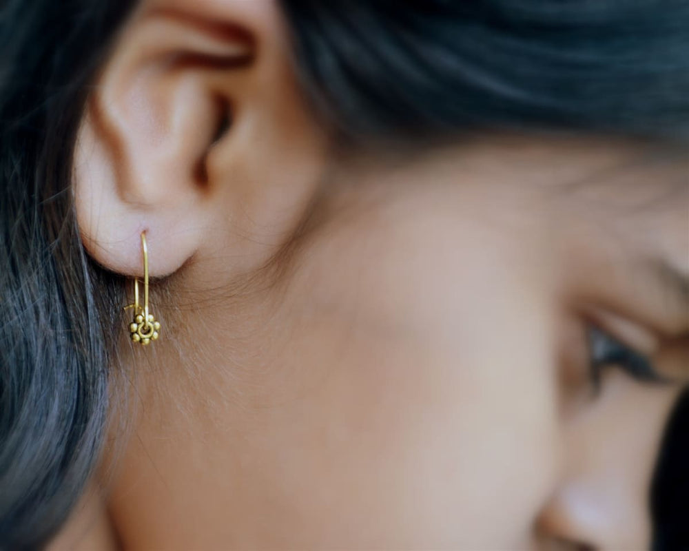 Tiny Earring Gift Set for girls Simple everyday gold silver earrings Minimalist work jewelry small flower - by Pretty Ponytails