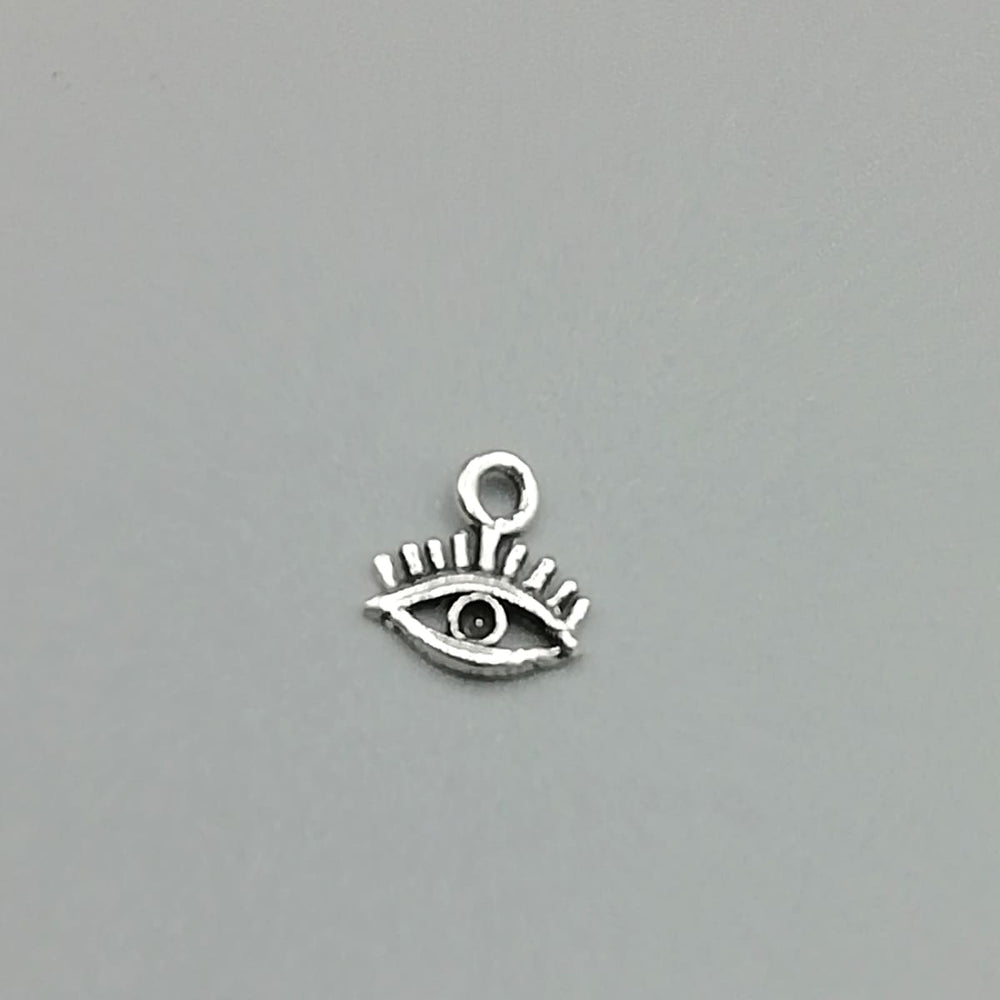 Earrings Tiny evil eye charm hoops | Sterling silver of ra | Charm hoop earrings | 12mm ear | Wanderlust jewelry | Boho |E356 - by 