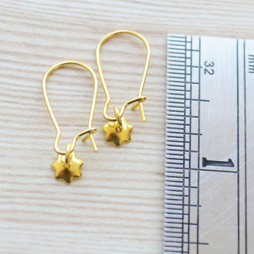tiny golden star earrings for girls gold dainty hoops kids simple minimalist everyday jewelry handmade pretty ponytails discovered