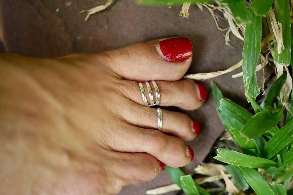 925 sterling silver plain toe ring