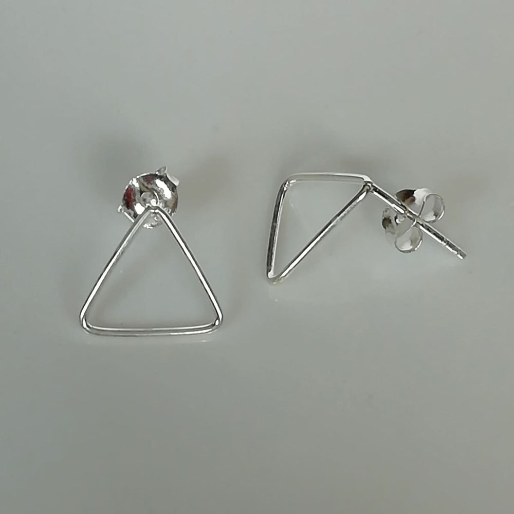 Triangle ear studs | Silver triangle | Delicate | jewelry | Minimalist earrings | accessories | E527 - by OneYellowButterfly