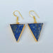Triangle Shape Lapis Lazuli Birthstone Drop Earrings - By Krti Handicrafts