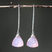 Earrings Triangular pink chalcedony earrings with silver wire wrapped on sterling marquise ear wires