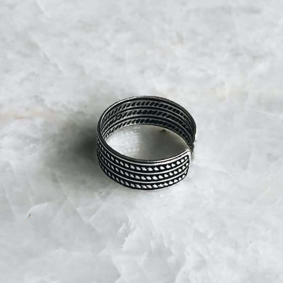 Toe Rings Triple layered Boho Silver Ring - by SilverCartel
