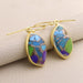 earrings Turquoise 925 Sterling Silver Earrings,Green Purple Copper,Gift For Women - by Rajtarang