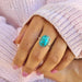 rings Turquoise 925 Sterling Silver Statement Ring Handcrafted Jewelry For Her - by GIRIVAR CREATIONS