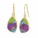 earrings Turquoise Earring 925 Sterling Silver Green Purple Copper Drop Gift For Women - Yellow Gold by Rajtarang