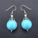 turquoise earring silver dangle Earrings Tribal handmade Bohemian earrings vintage - by Vidita Jewels
