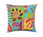 Turquoise Stylized Floral Embroidered Cushions - By Vliving