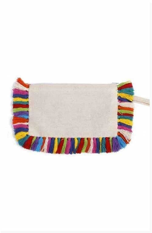 Unique Clutch with Colorful Tassels - Clutches