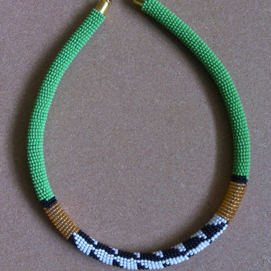 Unique Green Maasai Necklace in Beads - by Naruki Crafts