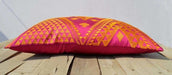 Unique KIlim Embroidered Pillow in Pink & Orange - Pillows & Cushions