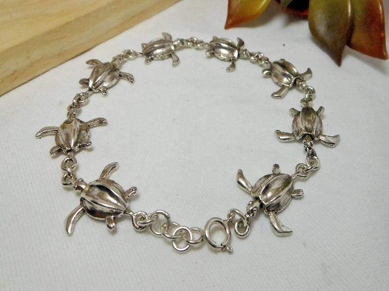 Bracelets Unique Sterling Silver Leatherback Turtle Link Bracelet,Turtle Chain,Turtle Bracelet,Personalized Gifts,Gifts For Her