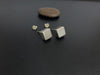 Unisex Square Stud Earrings 925 Sterling Silver Geometric Post 10mm - by Sup