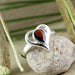 Rings Valentine garnet ring heart shape silver love