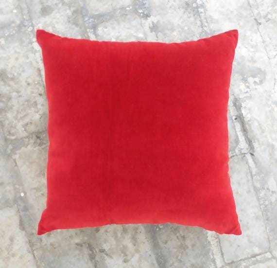Red Velvet Pillow Cover Cotton And Linen Christmas Reversible,standard Size 16x 16 - By Vliving
