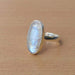 Rings AAA Vibrant Rainbow Moonstone Gemstone Ring -Oval Cab - Sterling Silver -Lovely All Size