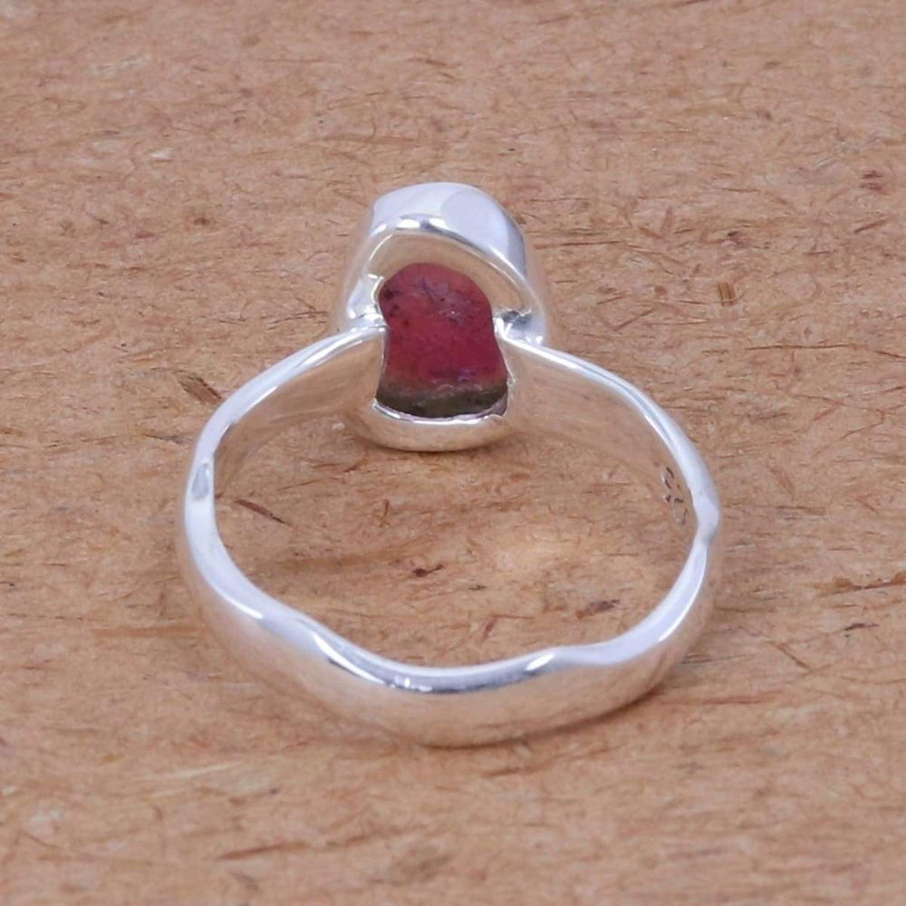 Rings Watermelon Tourmaline Rings. Genuine Pink Gemstone Women Ring Handmade 925 Sterling Silver Lovely Stone Best Gift for Her