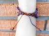 bracelets Waxed Cotton Cord Bracelet with silver Beads Adjustable Size Cuff Handmade Jewelry. JB1056-PU - by SakuraCNX