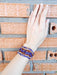 bracelets Waxed Cotton Cord Bracelet with silver Beads Adjustable Size Cuff Handmade Jewelry. JB1056-PU - by SakuraCNX