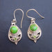 earrings Wedding Gift,925 Sterling Silver Handmade Green Copper Turquoise Or Peridot Dangle Drop Earrings - by Vidita Jewels