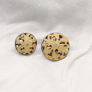 Wedding Kurta Button Sherwani Button Gold Plated Zircon 925 Sterling Silver Buttons Jewelry Jacket Suit Coat - by Vidita Jewels