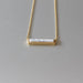 White Howlite Bar Gold Necklace Minimalist Neck Charm Gold Plated Brass N3 - By Silver Soul Charms